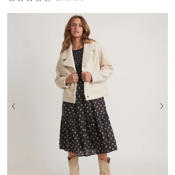 Marine Layer Quebec Sherpa Jacket in Antique White Sherpa | Size: XS - Picture 4 of 8